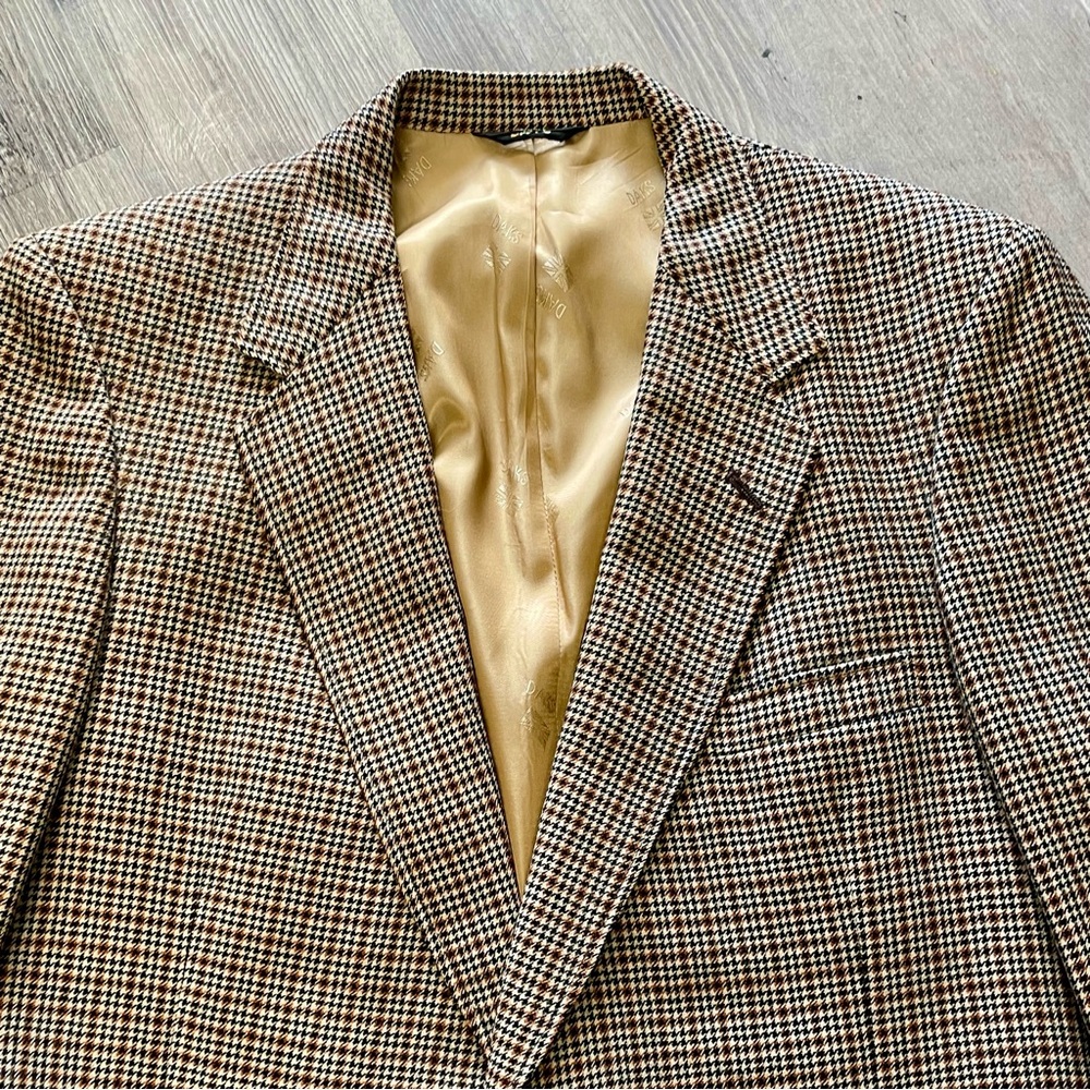 Vintage DAKS Ben Turturici USA Union Made 100% Wool Tweed Sports Coat Blazer - Picture 5 of 16